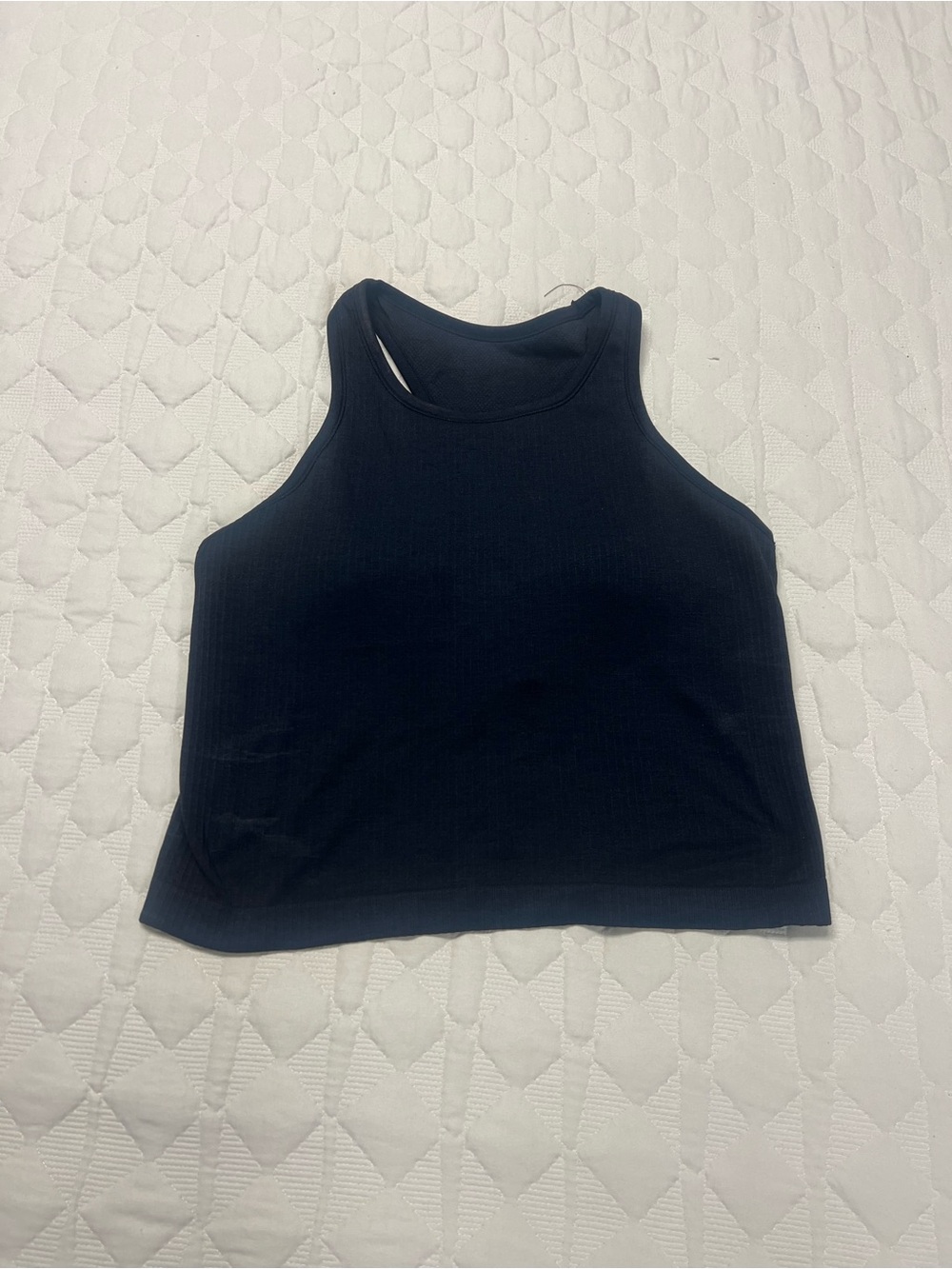 Women's Black Ribbed High-Neck Tank Top